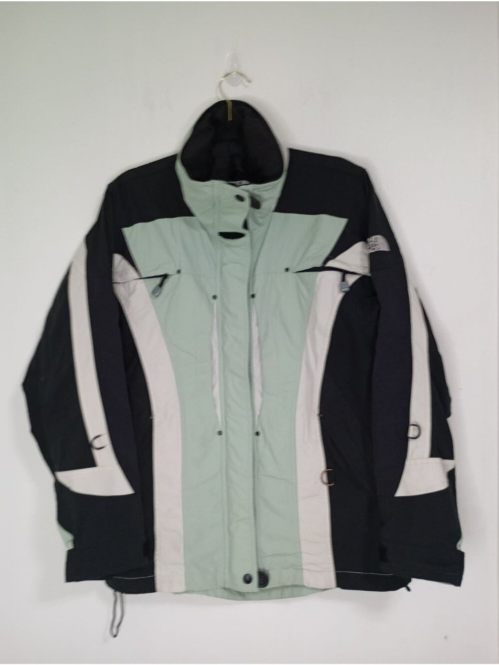 The North Face Women's Ski Snowboard Jacket 10 Black Mint Green White Waterproof